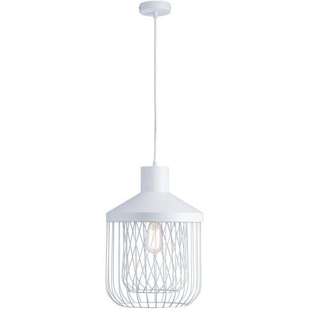 Lampe suspension métal blanc Egia - Photo n°2