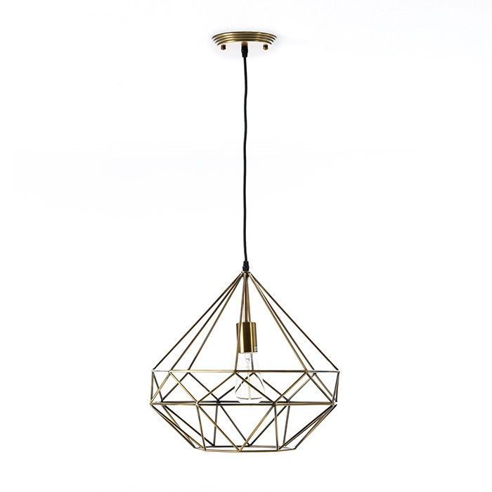 Lampe suspension métal doré Charme L 40 x H 37 x P 40 cm - Photo n°1