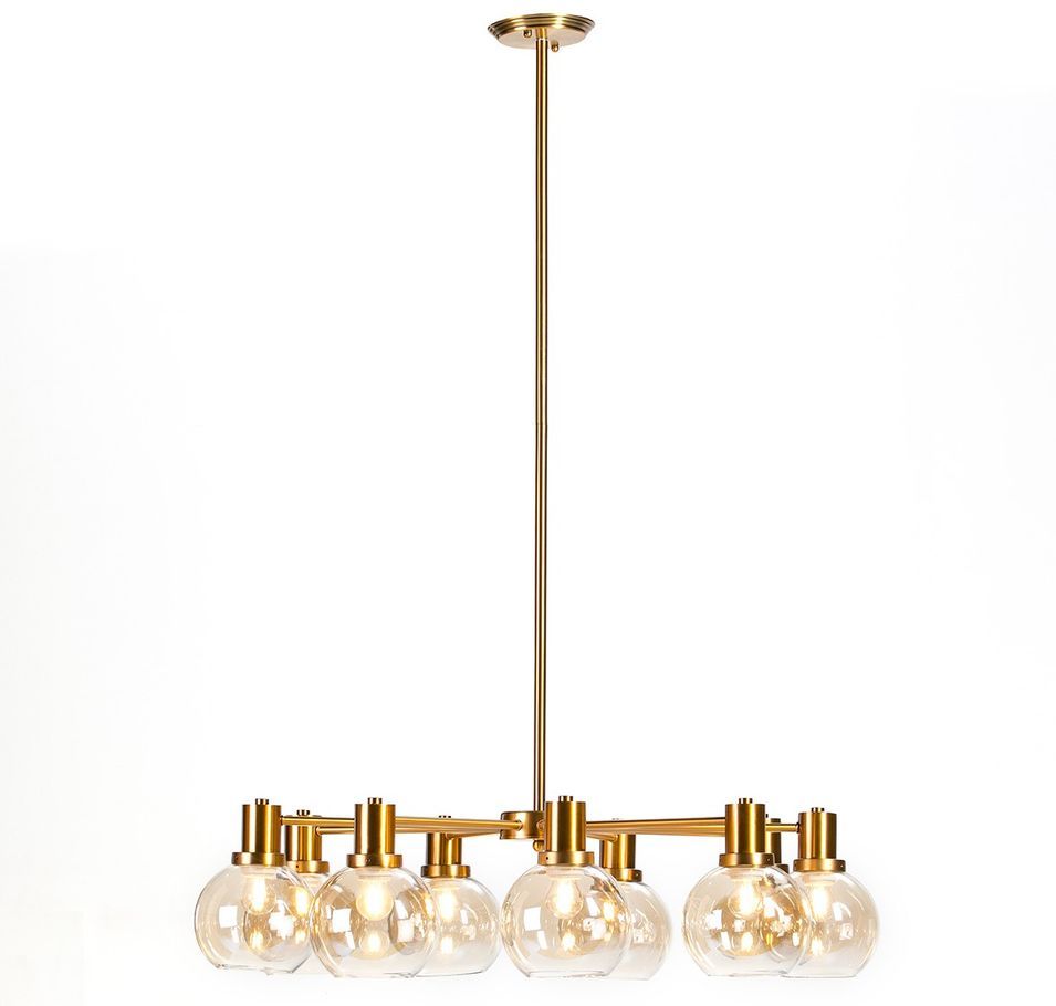 Lampe suspension métal doré et verre DARY - Ø 86 cm - Photo n°1