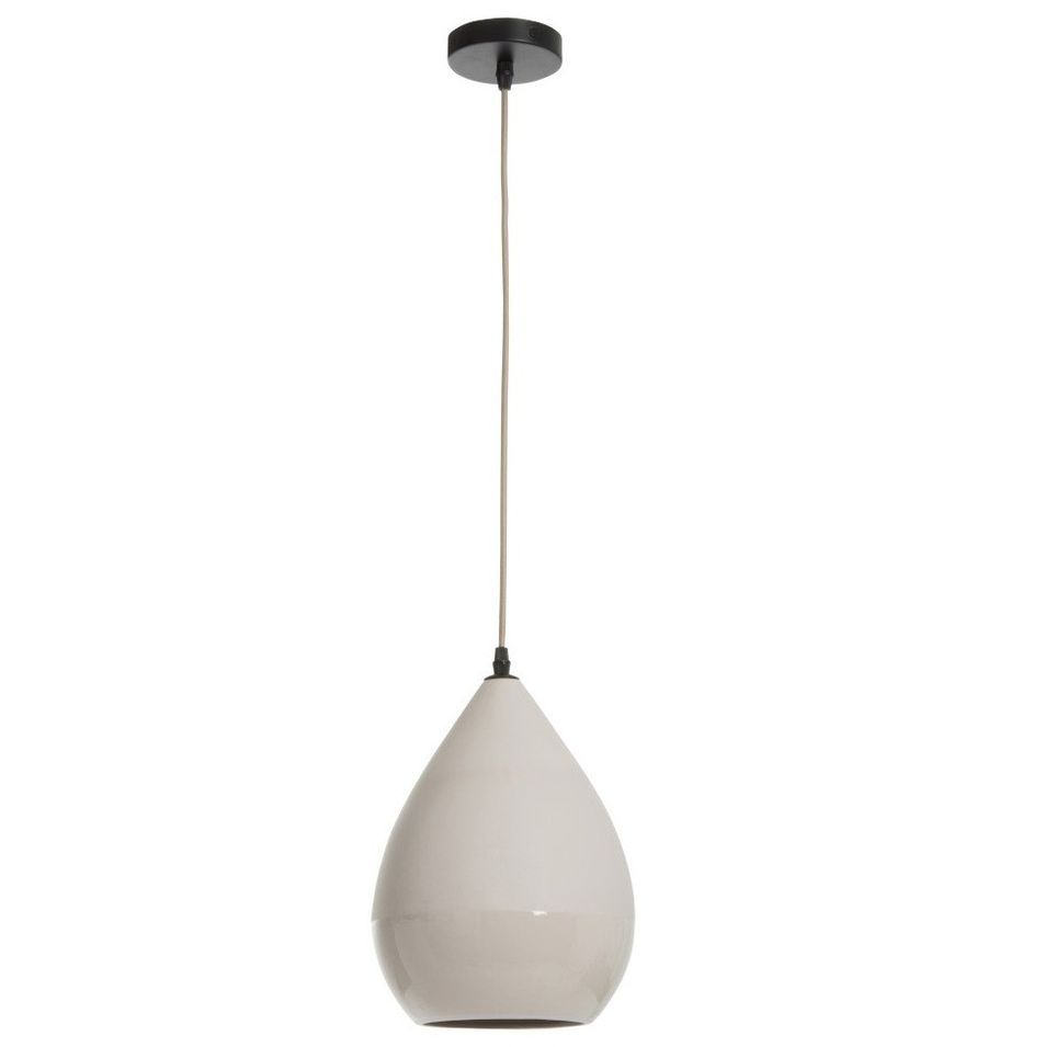Lampe suspension poire porcelaine gris Praji - Photo n°1