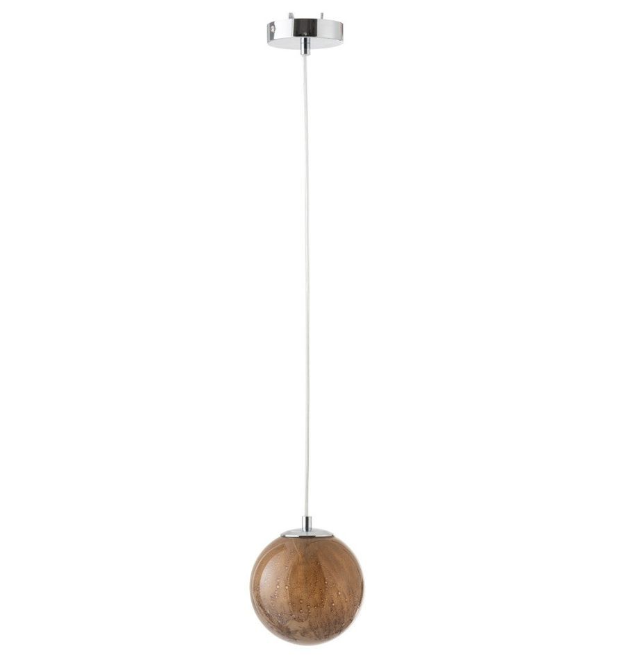 Lampe suspension ronde verre marron Nissy - Photo n°1