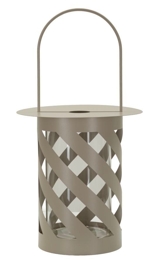 Lanterne twist saturne gris colombe cm ø 23x43 - Photo n°1