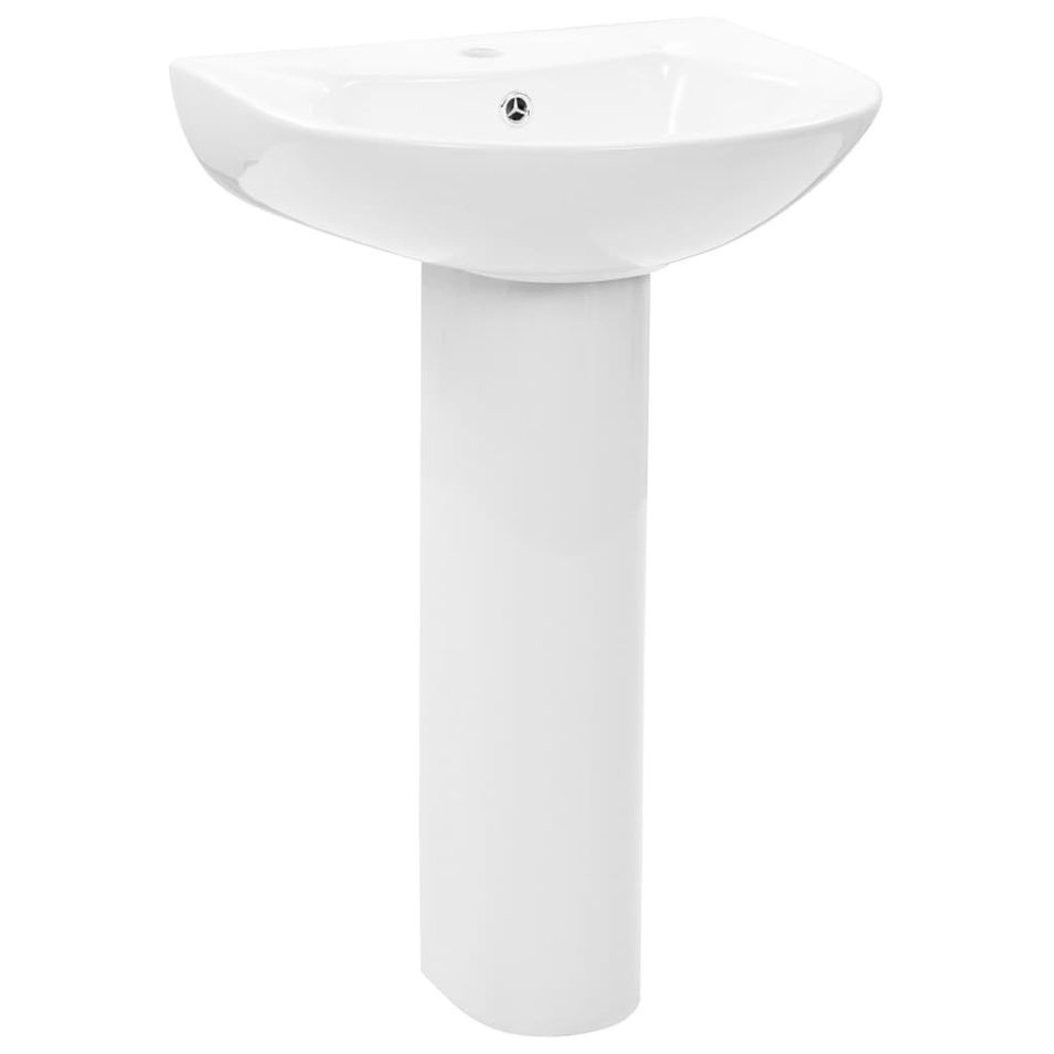 Lavabo autoportant avec socle Céramique Blanc 520x440x190 mm - Photo n°1