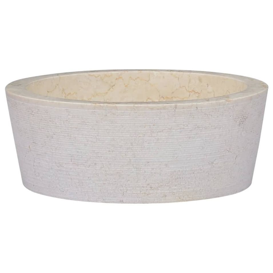 Lavabo Crème Ø40x15 cm Marbre - Photo n°1