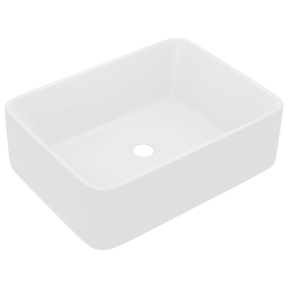 Lavabo de luxe Blanc mat 41x30x12 cm Céramique - Photo n°1