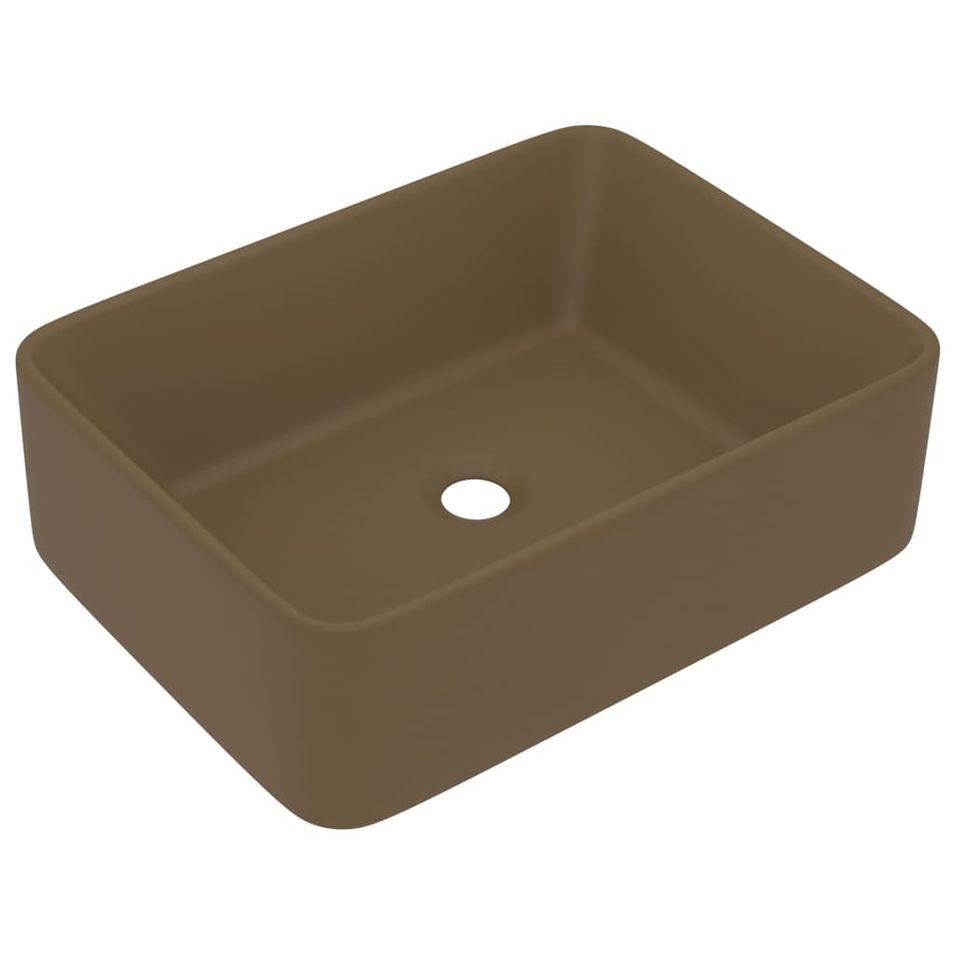 Lavabo de luxe Crème mat 41x30x12 cm Céramique - Photo n°1
