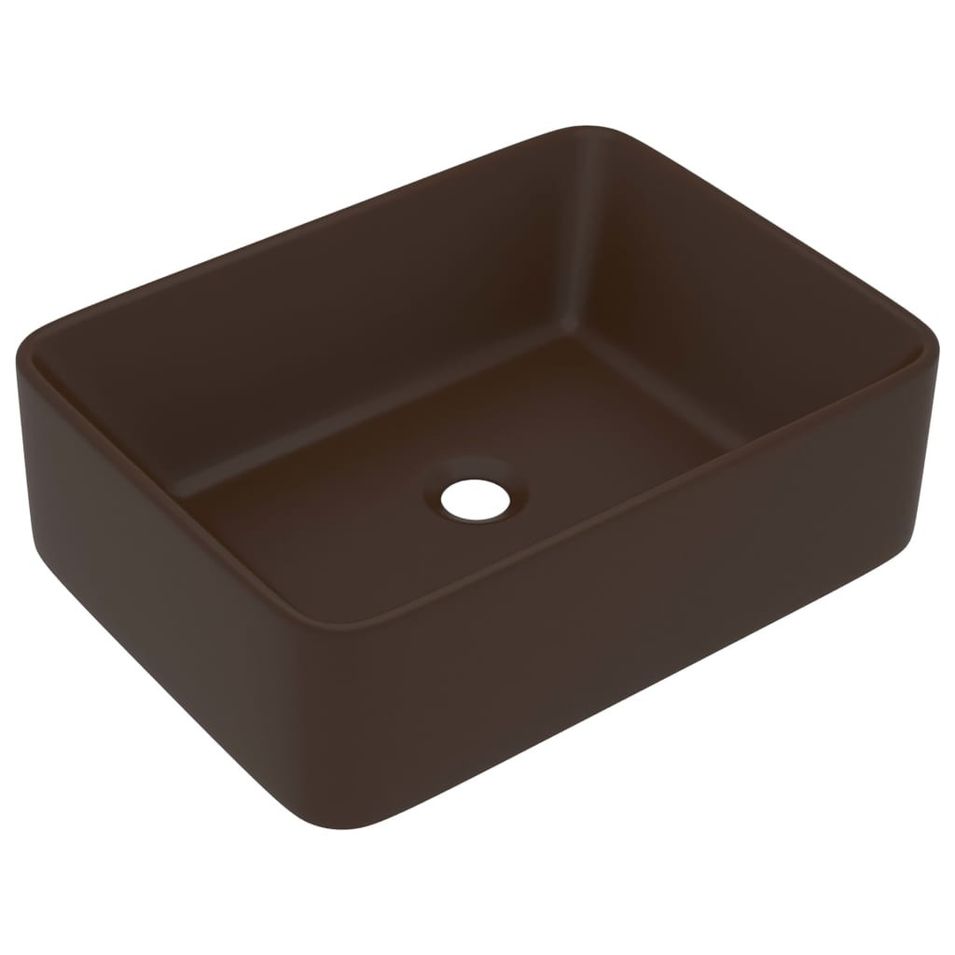 Lavabo de luxe Marron foncé mat 41x30x12 cm Céramique - Photo n°1