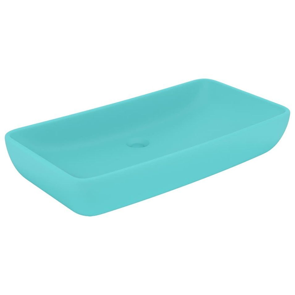Lavabo de luxe rectangulaire Vert clair mat 71x38 cm Céramique - Photo n°1