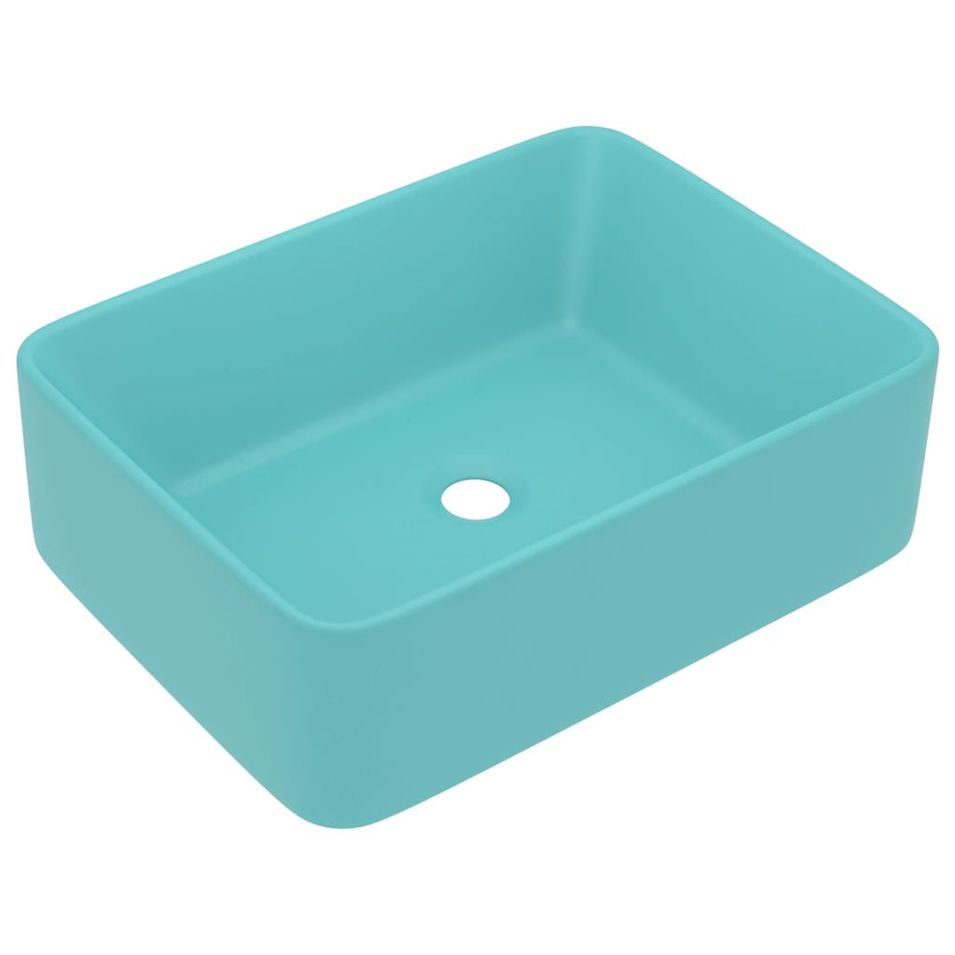Lavabo de luxe Vert clair mat 41x30x12 cm Céramique - Photo n°1