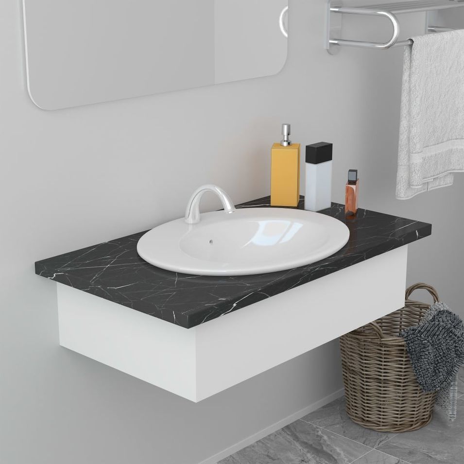 Lavabo encastré 51 x 45,5 x 19,5 cm Céramique Blanc - Photo n°1