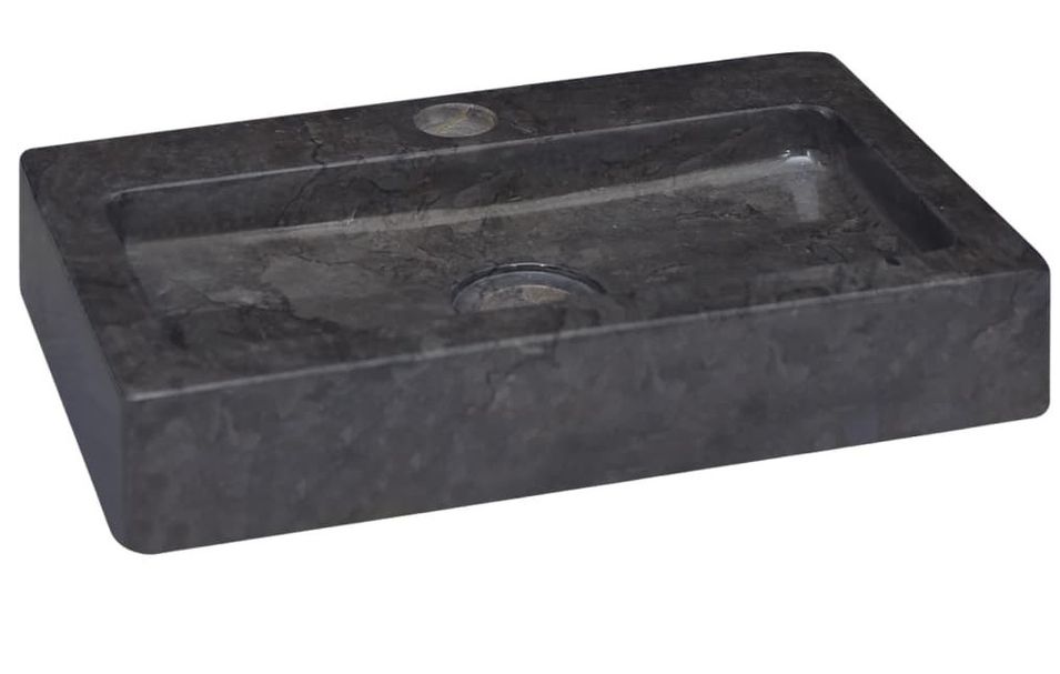 Lavabo Noir 38x24x6,5 cm Marbre - Photo n°1