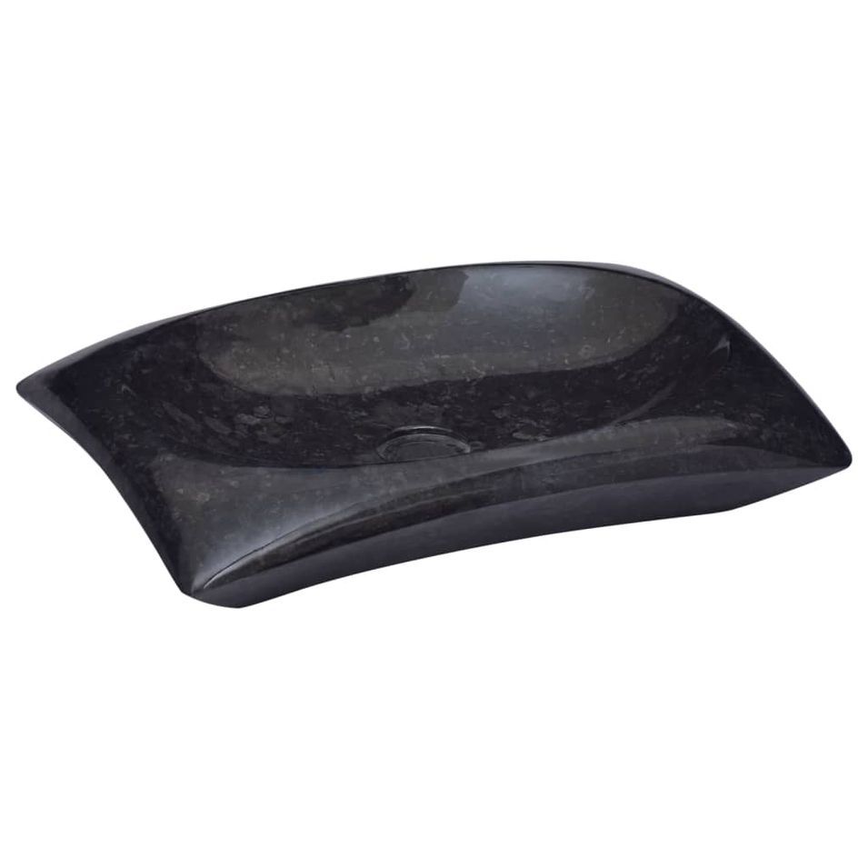 Lavabo Noir 50x35x10 cm Marbre 2 - Photo n°1