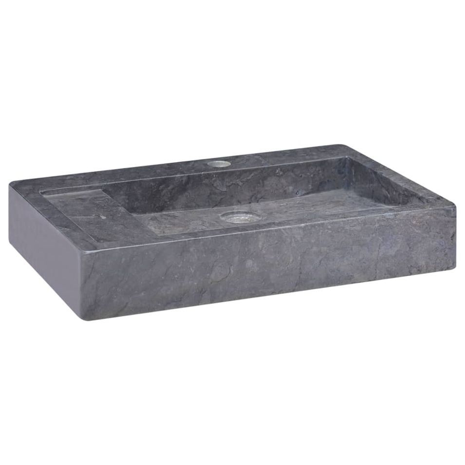 Lavabo Noir 58x39x10 cm Marbre - Photo n°1