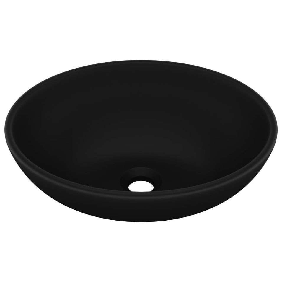 Lavabo ovale de luxe Noir mat 40x33 cm Céramique - Photo n°1