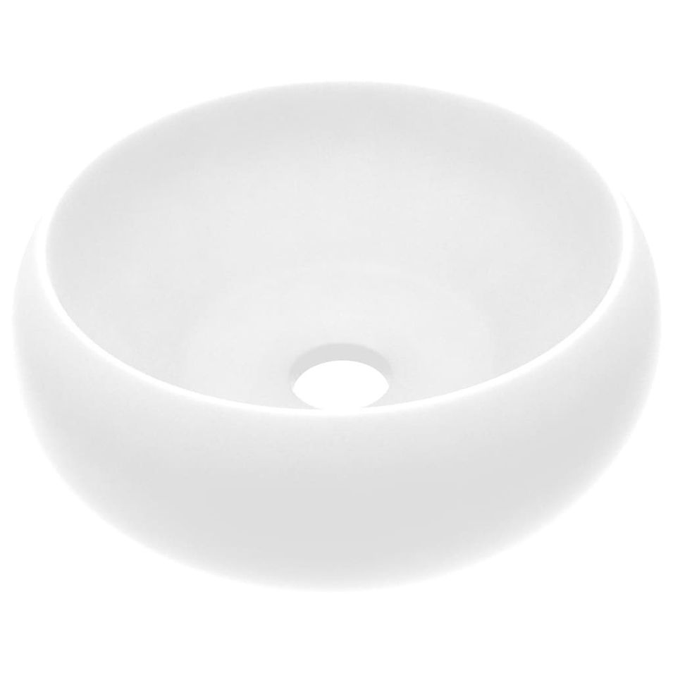 Lavabo rond de luxe Blanc mat 40x15 cm Céramique 2 - Photo n°1