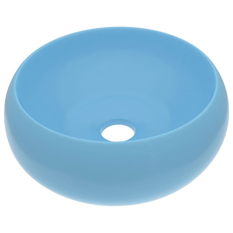 Lavabo rond de luxe Bleu clair mat 40x15 cm Céramique - Photo n°1