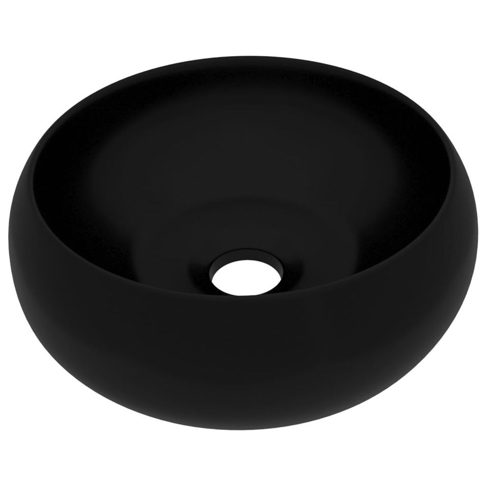 Lavabo rond de luxe Noir mat 40x15 cm Céramique 2 - Photo n°1