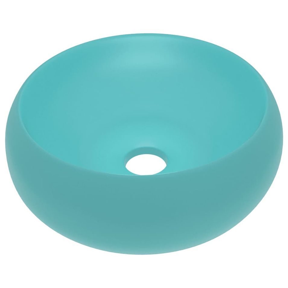 Lavabo rond de luxe Vert clair mat 40x15 cm Céramique - Photo n°1