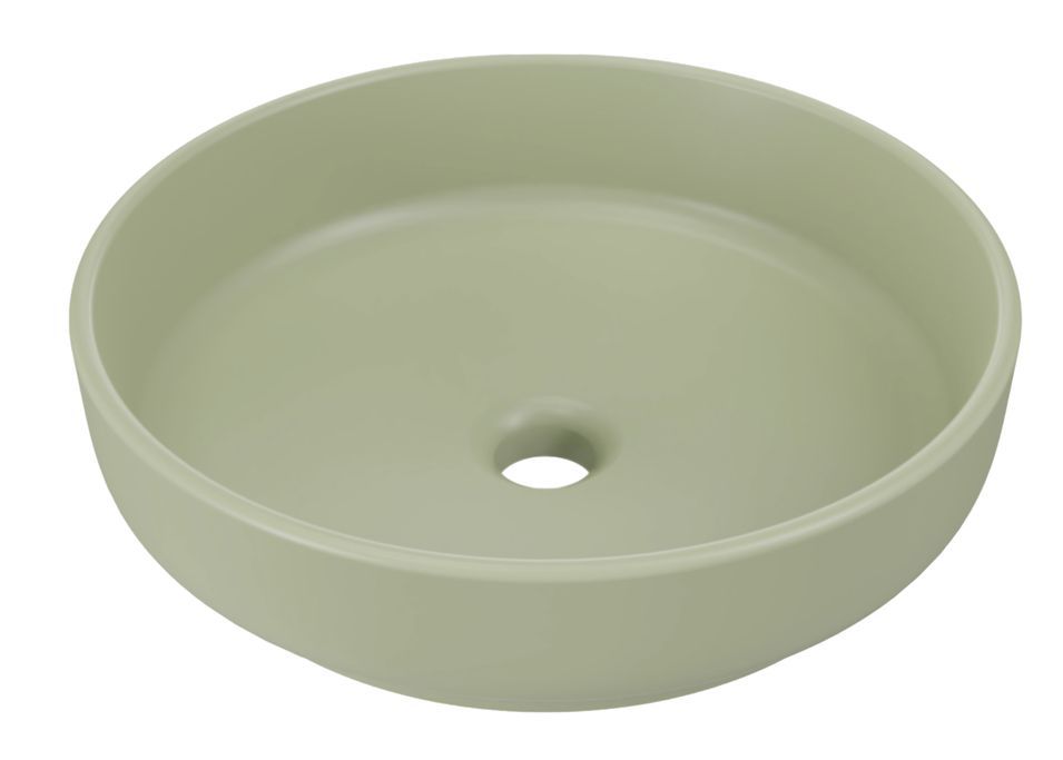 Lavabo rond vert mat RIVER 40 cm - Photo n°1