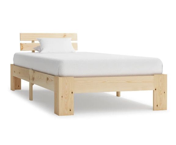 Lit 1 place pin massif clair Cozy 90x200 cm - Photo n°1