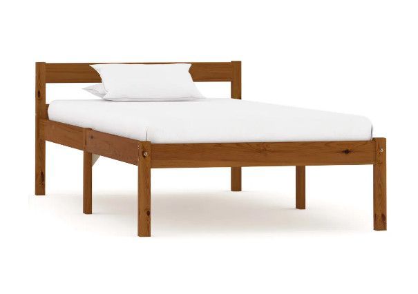 Lit 1 place pin massif foncé Dorma 90x200 cm - Photo n°1
