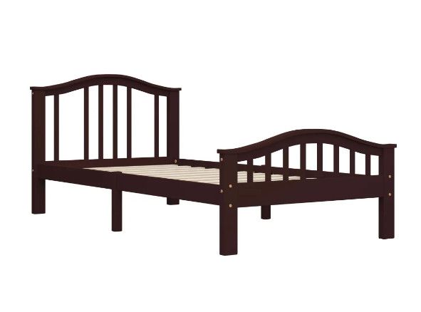 Lit 1 place pin massif marron Gefko 100x200 cm - Photo n°1