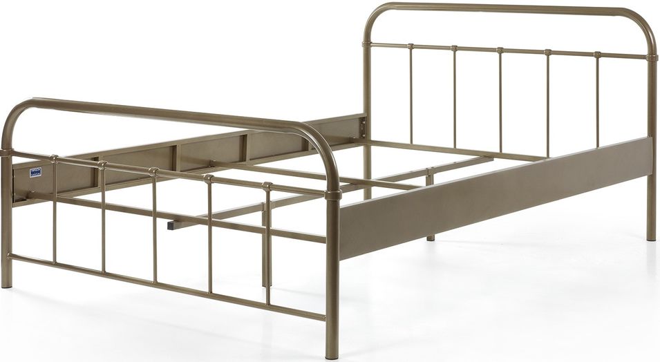 Lit 140x200 cm métal taupe Boston - Photo n°1