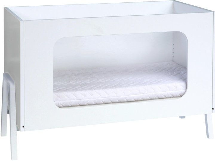 Lit 60x120 cm laqué blanc et plexiglas Holly White - Photo n°1