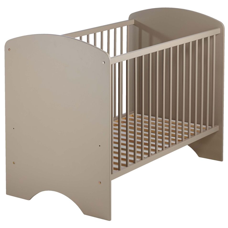 Lit à barreaux bois massif taupe Sweety 60 - Photo n°1