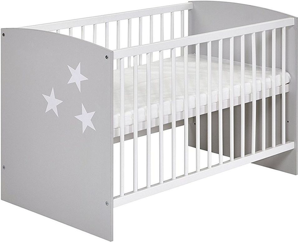 Lit à barreaux hêtre massif blanc Classic Grey 60 - Photo n°1