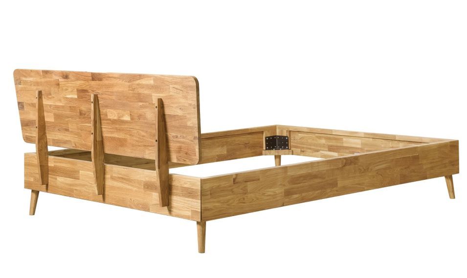 Lit adulte 160x200 cm en bois de chêne massif Kundy - Photo n°3