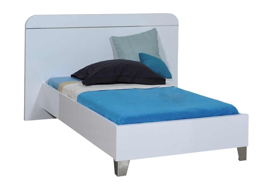 Lit adulte bois laqué blanc Best 90 - Photo n°1