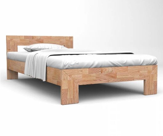 Lit adulte chêne massif clair Bio 180x200 cm - Photo n°1