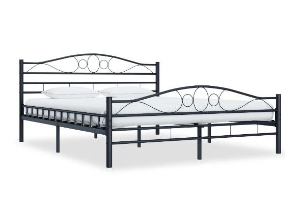 Lit adulte métal noir Mary 180x200 cm - Photo n°1