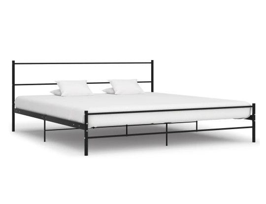 Lit adulte métal noir Tence 180x200 cm - Photo n°1