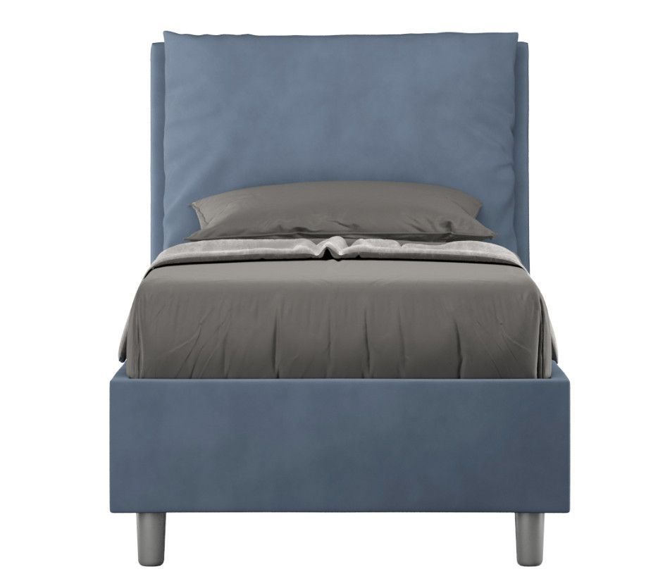 Lit adulte moderne avec coussins rembourrés microfibre Anja - Photo n°1