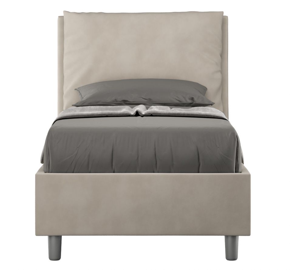 Lit adulte moderne avec coussins rembourrés microfibre Anja - Photo n°1