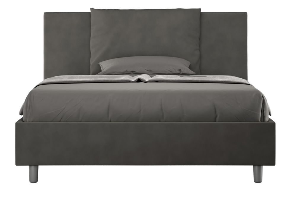 Lit adulte moderne avec coussins rembourrés microfibre Anja - Photo n°1