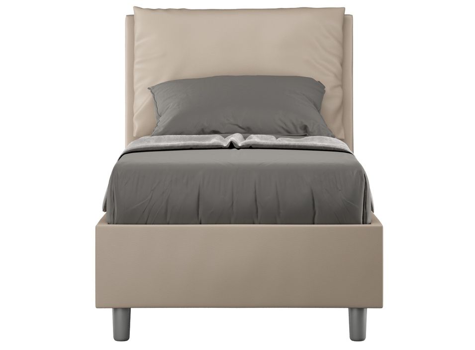 Lit adulte moderne avec coussins rembourrés simili cuir Anja - Photo n°1