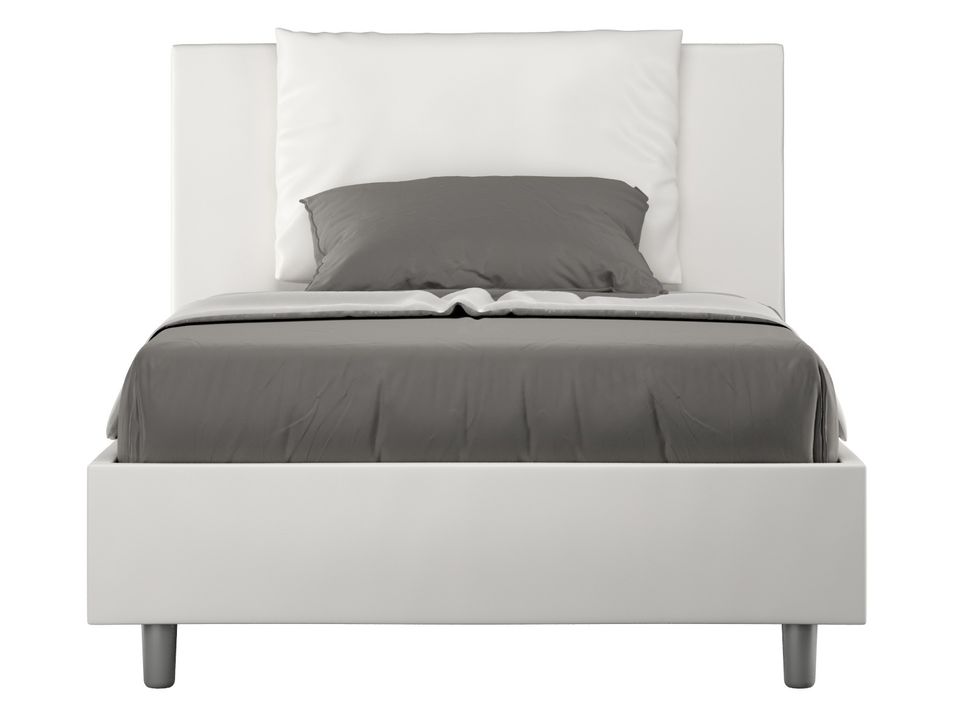 Lit adulte moderne avec coussins rembourrés simili cuir Anja - Photo n°1