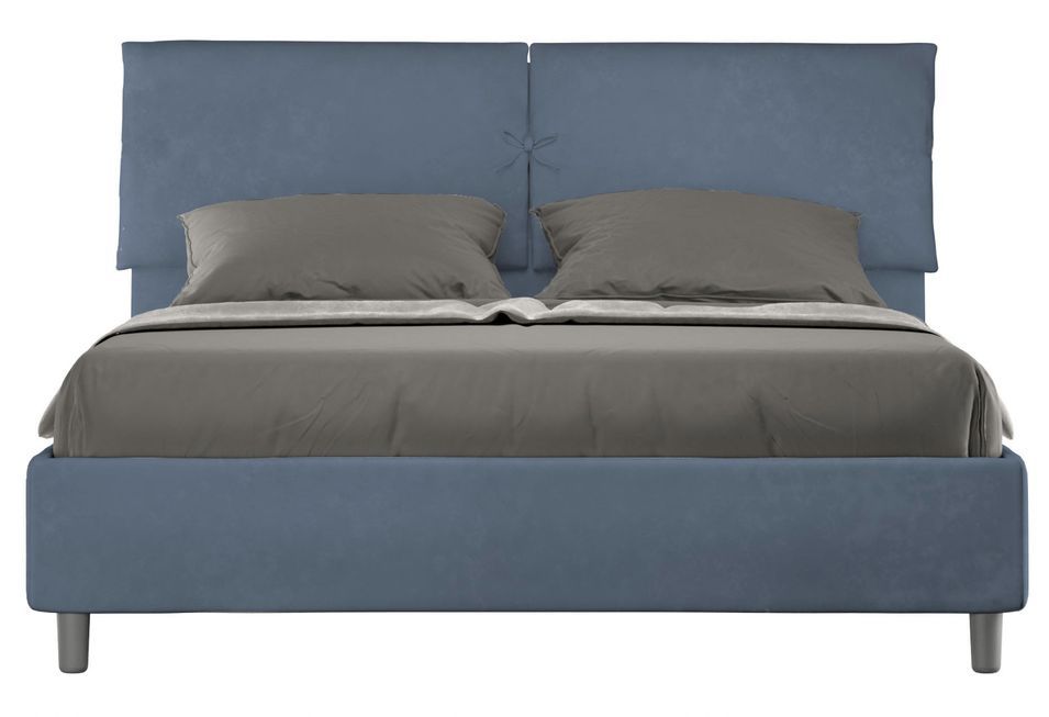 Lit adulte moderne rembourré microfibre Viena - Photo n°1