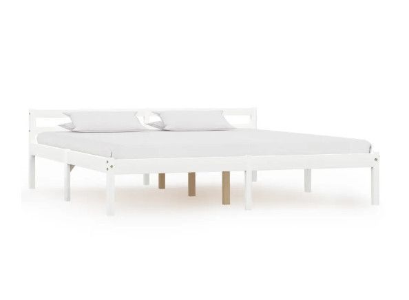 Lit adulte pin massif blanc Dorma 180x200 cm - Photo n°1