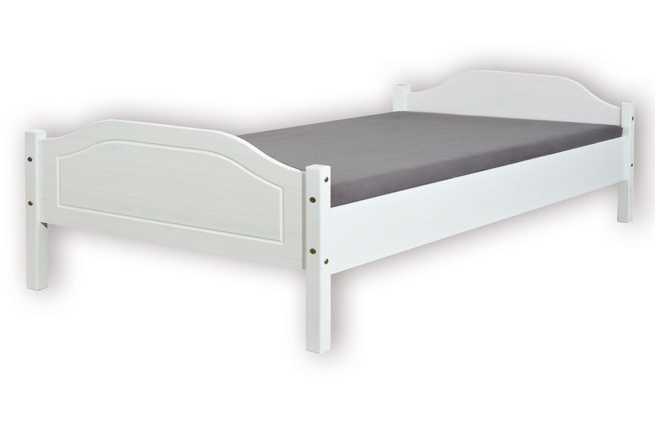 Lit adulte pin massif blanc Clorha 180x200 cm - Photo n°1