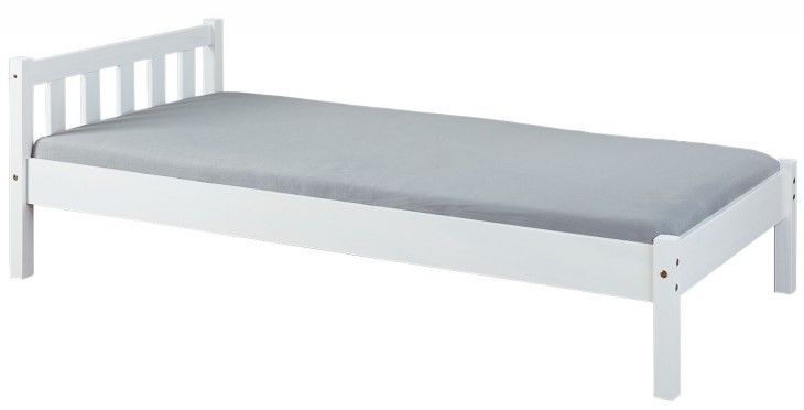 Lit adulte pin massif blanc Irma 90x190 cm - Photo n°1