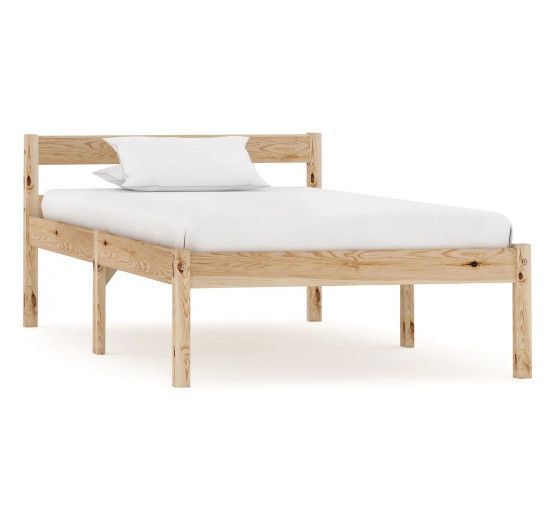 Lit adulte pin massif clair Dorma 100x200 cm - Photo n°1