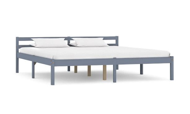 Lit adulte pin massif gris Dorma 160x200 cm - Photo n°1