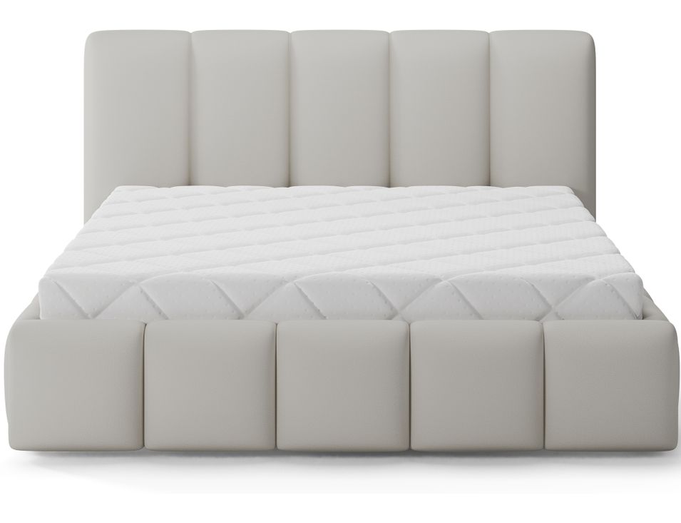 Lit adulte VIKA en simili cuir capitonné – Design élégant - Photo n°1