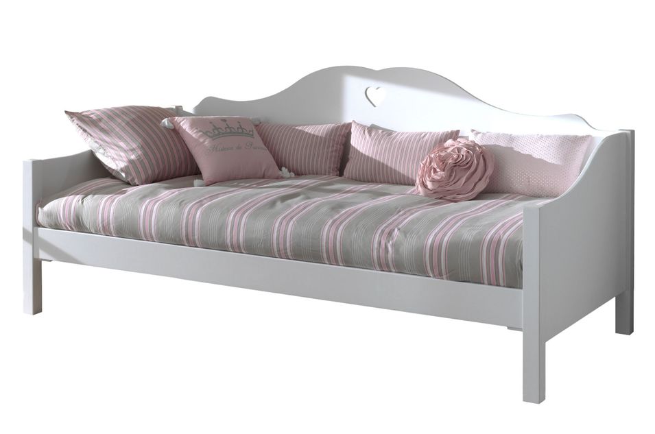 Lit banquette AMORI 90x200 – Blanc laqué, sommier & tiroir lit en option - Photo n°1