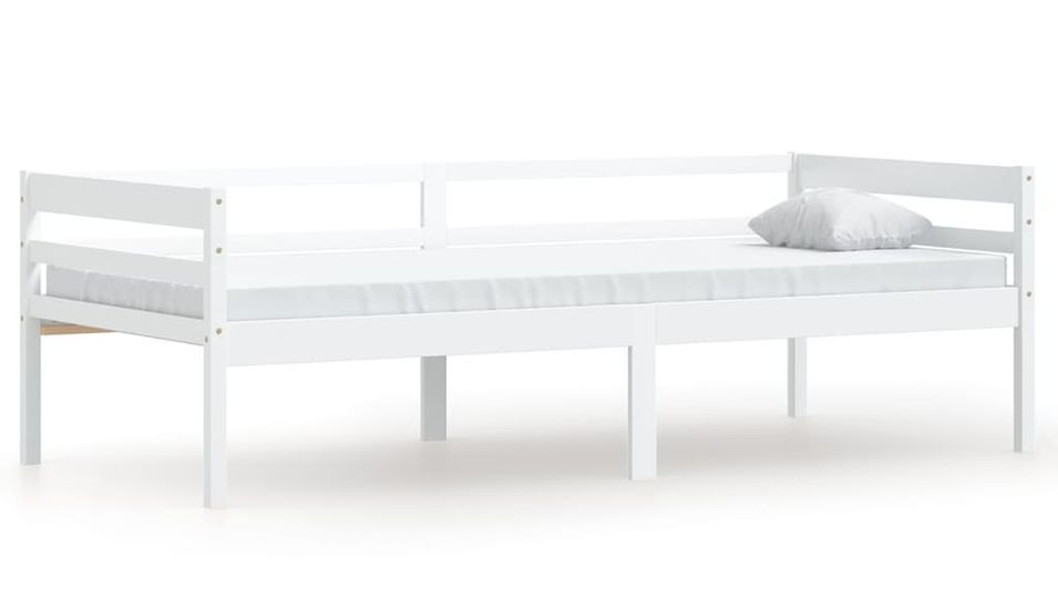 Lit banquette Blanc Bois de pin massif 90x200 cm - Photo n°1