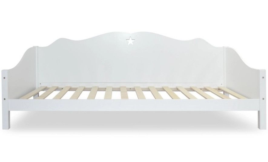 Lit banquette enfant pin massif blanc Flying 90x190 cm - Photo n°1